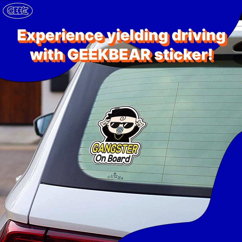 GEEKBEAR Baby on Board Car Sticker - Character Design, Reflective, Weather-Resistant (27. Hiphop Baby) - Image 2